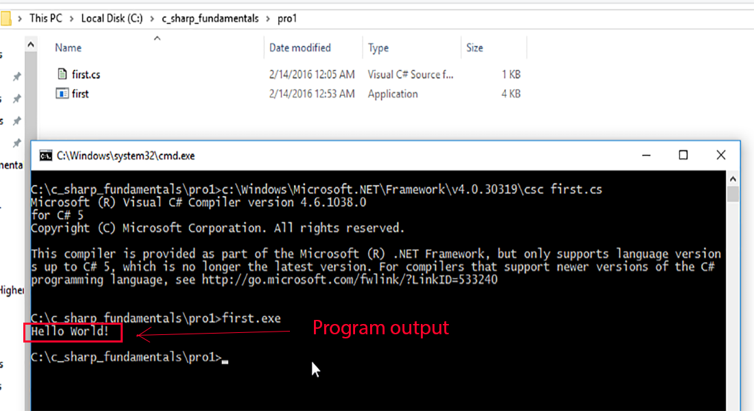 fundamental of c sharp output