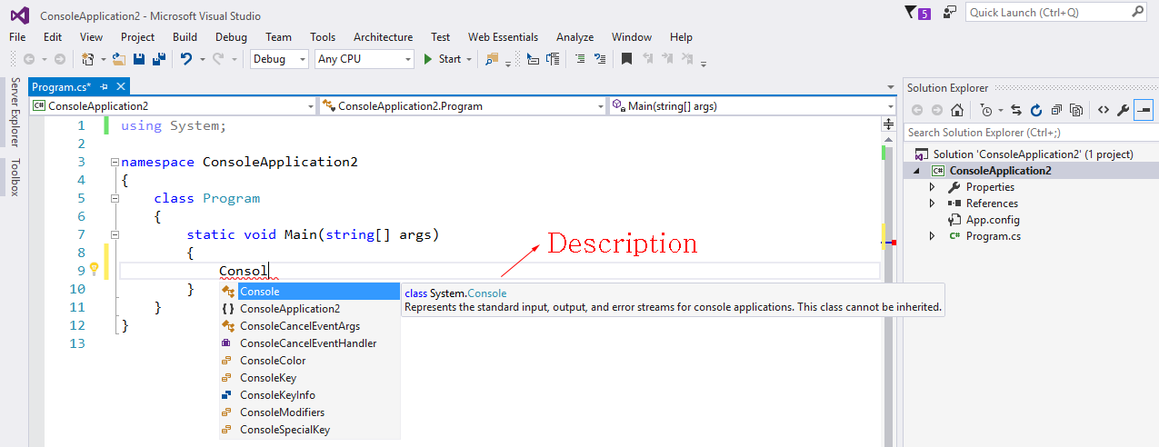 c sharp fundamental, c sharp programming basics, c sharp fundamental in visual studio, step execution, step-3-description