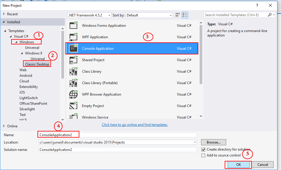 c sharp fundamental, c sharp programming basics, c sharp fundamental in visual studio, step execution, step 3