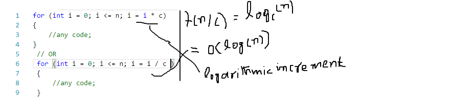 logarithmic big o calculation